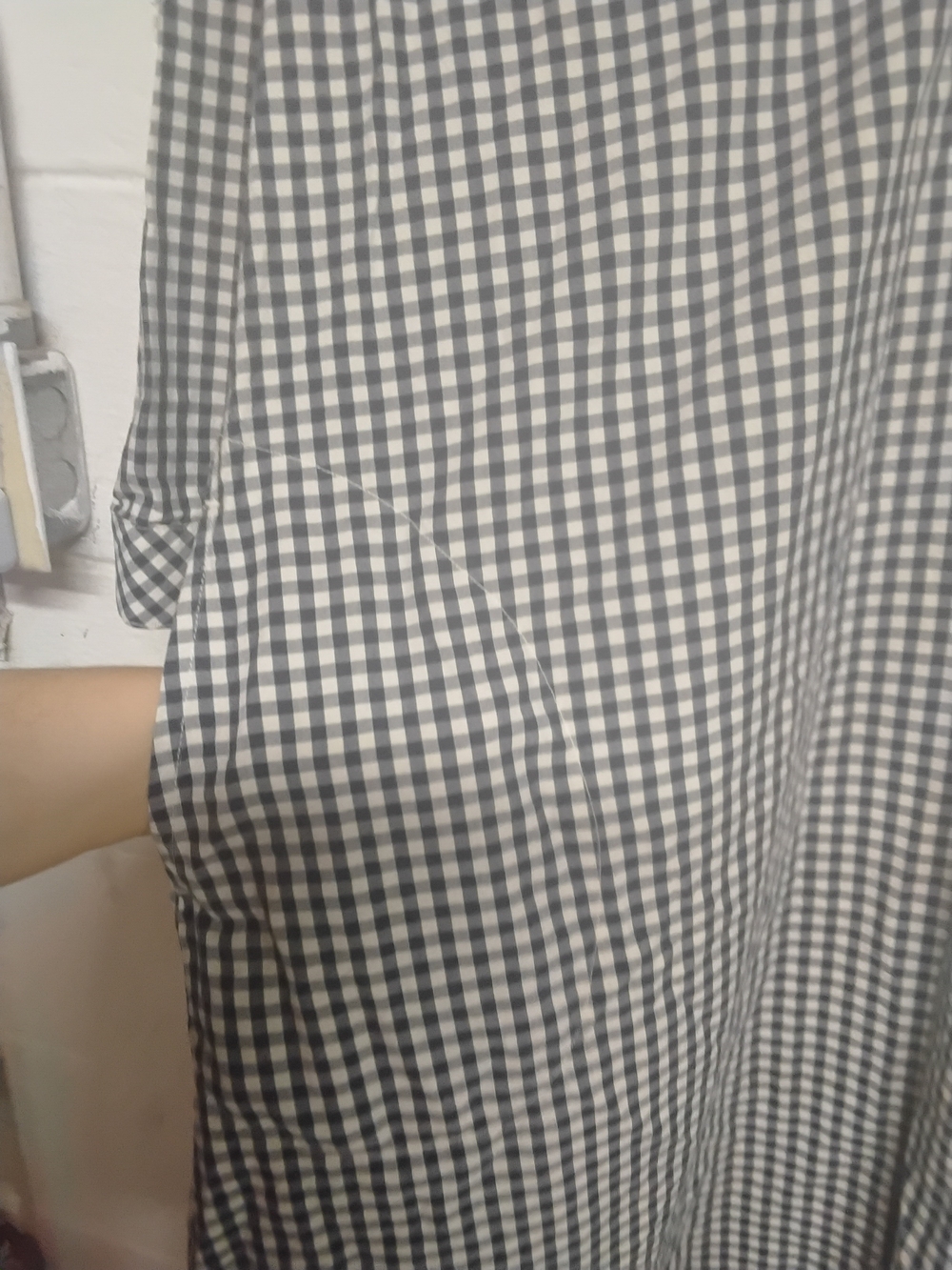 J.jill Gingham V-Neck Maxi Shirt Dress - Blue/White - Picture 6 of 7
